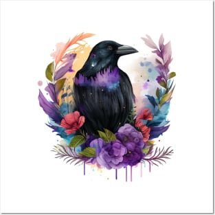 Raven Floral Posters and Art